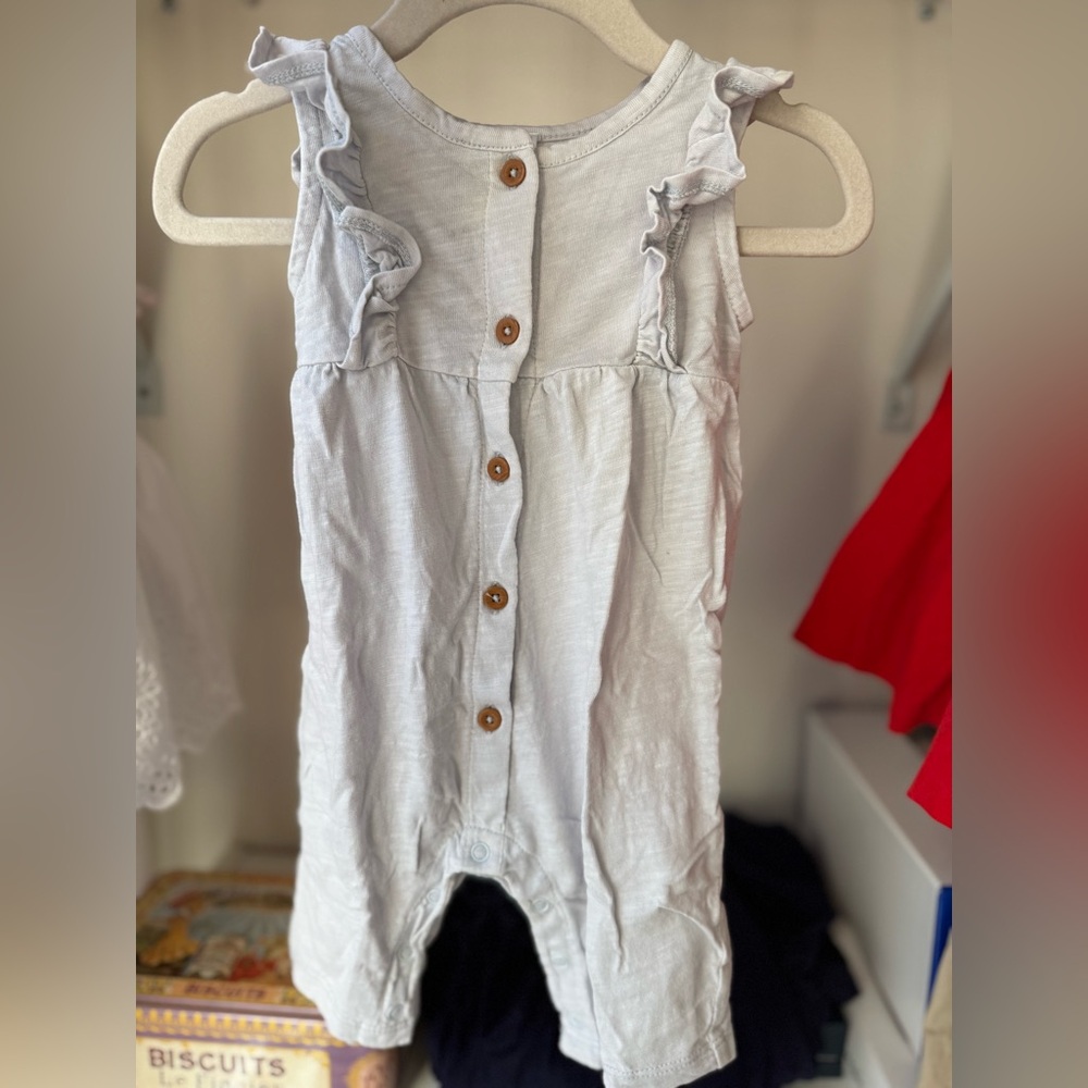 Adorable blue Nordstrom cotton bodysuit with ruffles